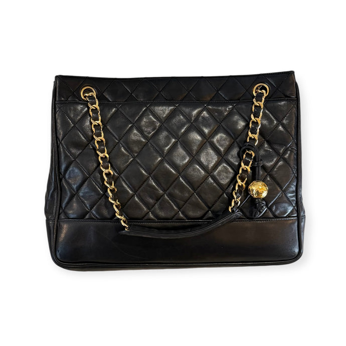 Chanel Bag, Black Lambskin Quilted Vintage Shoulder Bag