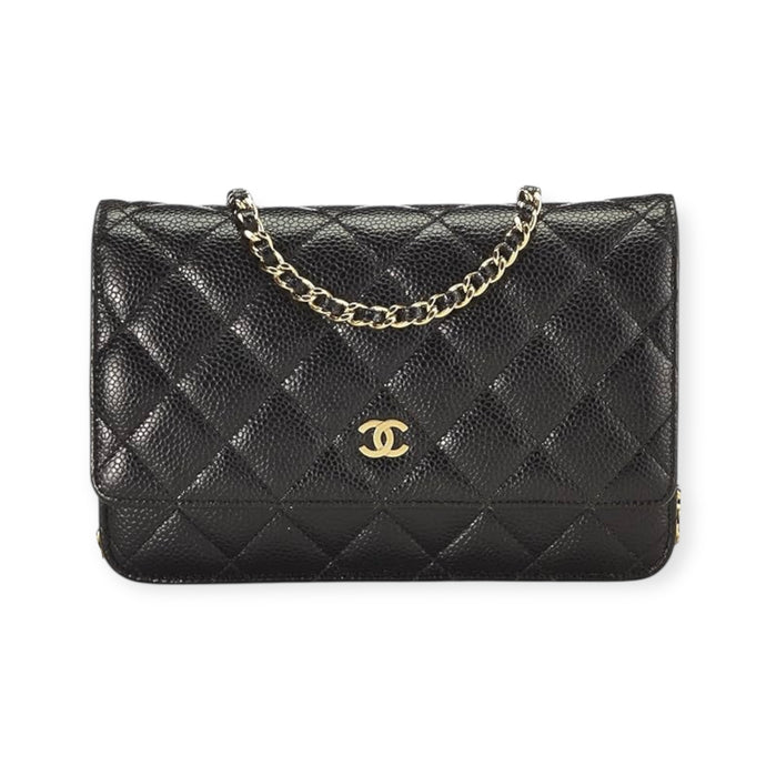 Chanel Bag, 2025 Black Caviar Leather Wallet on Chain Crossbody