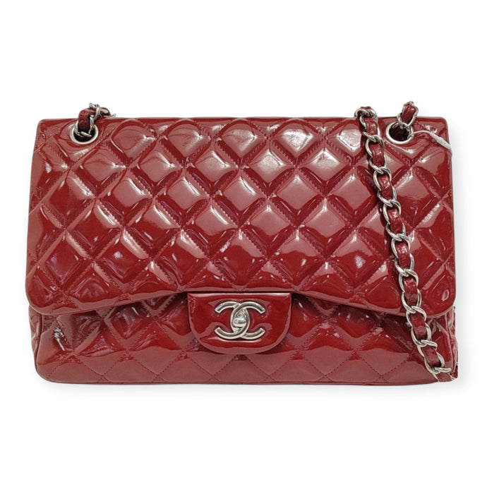 Chanel Bag, 2015 Burgundy Patent Leather Jumbo Flap Bag