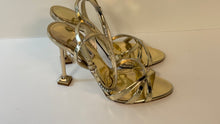 Miu Miu Shoes, Crystal Embellished Metallic Leather Sandals (size 36.5)