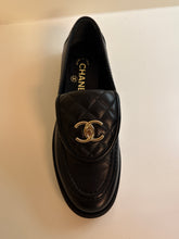 Chanel Shoes, Black Lambskin Quilted CC Turnlock Loafers (size 38)