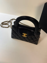 Chanel Bag, Black Shiny Aged Calfskin Quilted Nano Kelly Shopper Bag