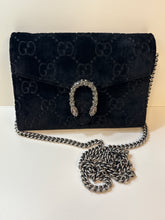 Gucci Bag, Black Velvet GG Monogram Mini Dionysus Wallet on Chain
