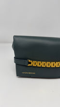 Victoria Beckham Green Leather Chain Mini Pouch