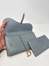 Christian Dior Bag, Blue Calfskin Saddle Chain Pouch