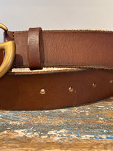 Gucci Brown Leather GG Gold Belt (size 100)