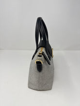 Strathberry Bag, Grey Canvas & Black Leather Mini Tote