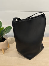 The Row Bag, Black N/S Park Tote Large in Lux Grained Calfksin