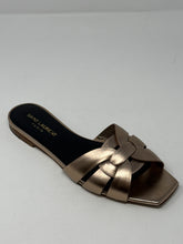 Saint Laurent Shoes, Rose Gold Leather Tribute Slide Sandals (size 37)