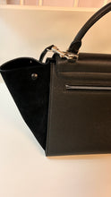Celine Bag, Black Drummed Calfskin & Suede Trapeze Tote