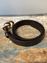 Gucci Dark Brown Leather Gold GG Belt (size 100)