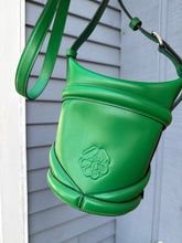 Alexander McQueen Bag, Green Calfskin Mini Curve Bucket Bag