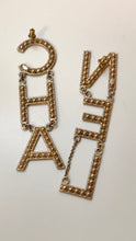Chanel Gold & Strass CHA-NEL Diamantes Letter Drop Earrings