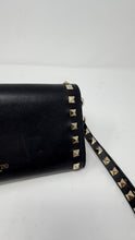 Valentino Black Leather Rockstud Wristlet Wallet
