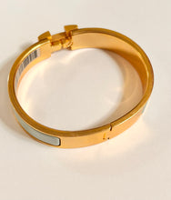 Hermès Light Blue & Gold H Clic Clac Bracelet
