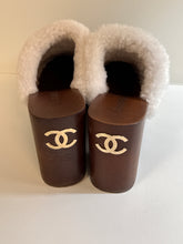 Chanel Shoes, Black Leather & Shearling Platform Clogs (size 38)