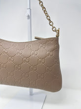 Gucci Bag, Beige GG Guccissima Leather Emblem Chain Shoulder Bag