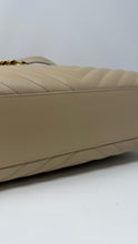 Saint Laurent Bag, Beige Grain De Poudre Matelasse Chevron Monogram Shopping Bag