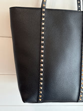 Valentino Bag, Black Leather Rockstud Zip Tote