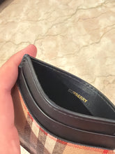 Burberry Black Leather & Check Card Wallet