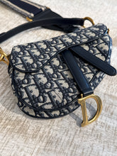 Christian Dior Bag, Navy Oblique Canvas Mini Saddle Bag