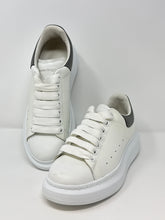 Alexander McQueen Shoes, White Oversized Metallic Leather Sneakers (size 35)