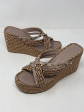 Valentino Shoes, Nude Leather & Rope Wedges (size 39)