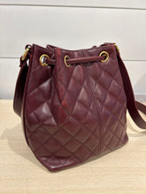 Chanel Bag, Burgundy Caviar Leather Drawstring Bucket Bag
