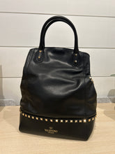 Valentino Bag, Black Leather Rockstud New Dome Bucket Tote