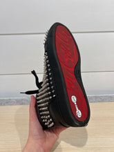 Christian Louboutin Shoes, Black Leather Spiked Sneakers (size 36.5)
