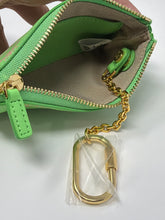MCM Green Leather Zip Pouch Wallet