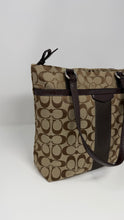 Coach Bag, Signature Canvas & Brown Patent Leather Small Tote