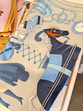 Hermès Blue Silk Tea for Two Scarf 90