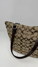 Coach Bag, Signature Canvas & Brown Patent Leather Small Tote