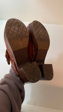 Chanel Shoes, Tan Calfskin Camellia Clogs (size 39)