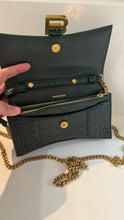 Balenciaga Bag, Hourglass Croc-Effect Leather Wallet on Chain