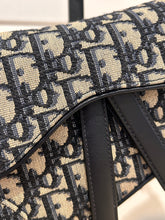 Christian Dior Bag, Navy Oblique Canvas Mini Saddle Bag