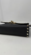 Valentino Bag, Black Pebbled Leather Rockstud Medium Shoulder Bag