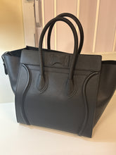 Celine Bag, Black Drummed Calfskin Luggage Tote