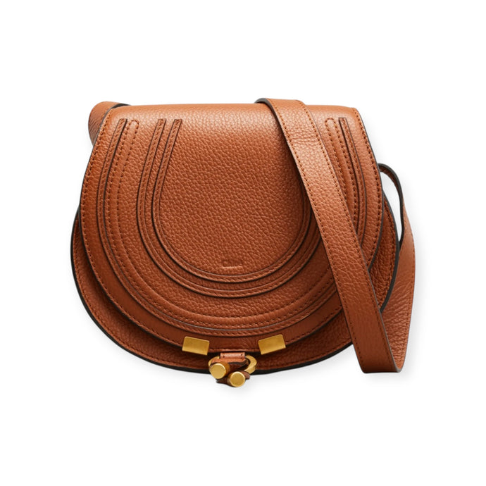 Chloe Bag, Tan Calfskin Leather Small Marcie Crossbody