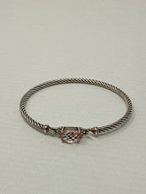 David Yurman 3mm Sterling Silver Morganite & Diamond Petite Wheaton Bracelet