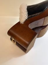 Chanel Shoes, Black Leather & Shearling Platform Clogs (size 38)