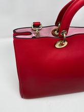 Christian Dior Bag, Red & Pink Calfskin Leather Diorissimo Medium Tote Bag