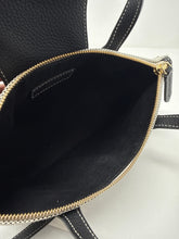 Strathberry Bag, Grey Canvas & Black Leather Mini Tote