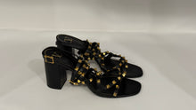 Valentino Shoes, Black Leather Rockstud Strappy Block-Heel Sandals (size 40)