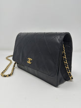Chanel Bag, 2004 Black Glazed Calfskin Quilted Wallet on Chain