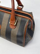 Fendi Bag, Striped Pequin Canvas & Leather Vintage Boston Bag