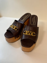 Valentino Shoes, Brown Leather VLogo Clogs (37)