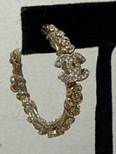 Chanel Crystal Camellia CC Hoop Earrings