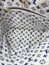 Louis Vuitton Bag, Limited Edition Blue & White Jacquard Velvet Monogram Neverfull MM
